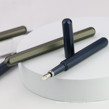 Fancy product pen without clip matte finished advertising logo promotional metal fountain pen with customized logo
